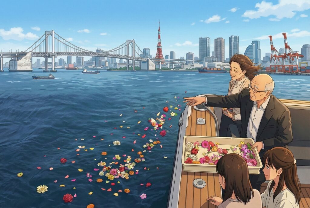 感動的な海洋記念葬のセレモニーの流れ