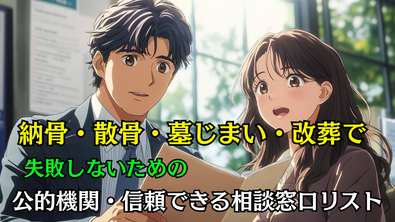 【保存版】納骨・散骨・墓じまい・改葬で失敗しないための公的機関・信頼できる相談窓口リスト
