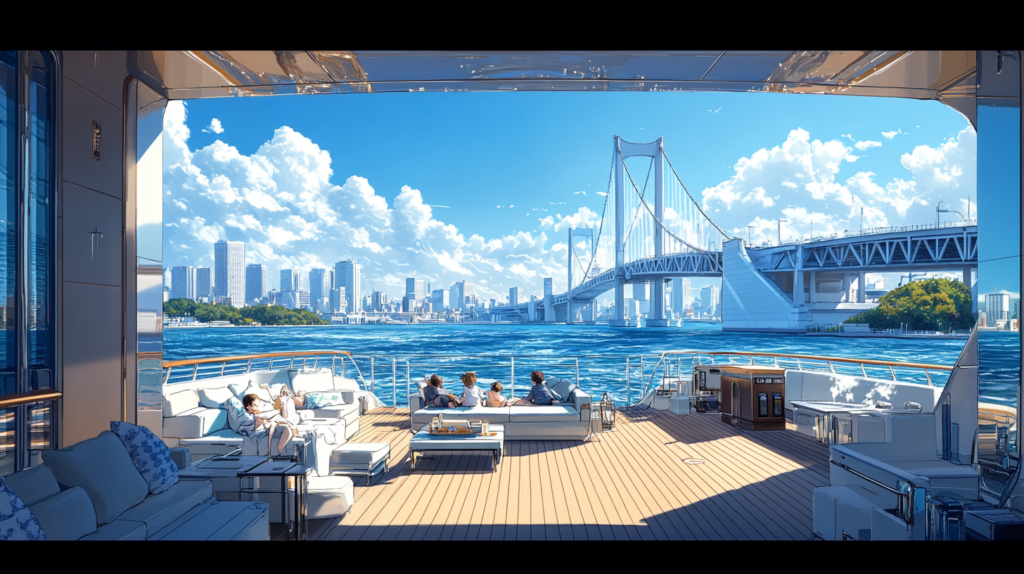 豪華な自社クルーザーでのお見送りが魅力