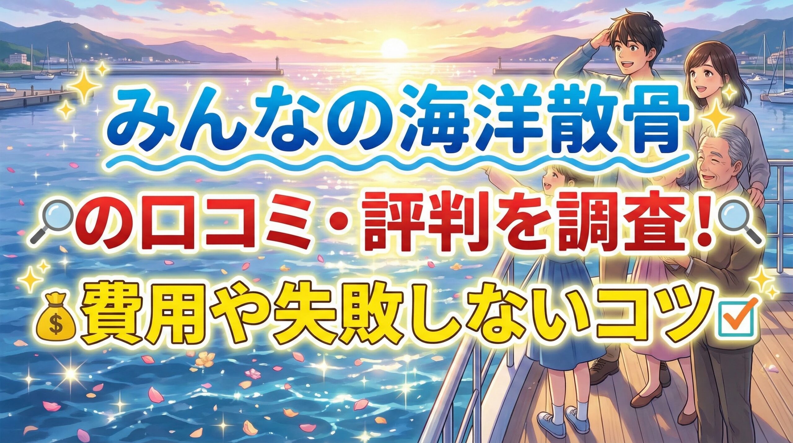 みんなの海洋散骨の口コミ・評判を調査！安さの理由と失敗の防ぎ方