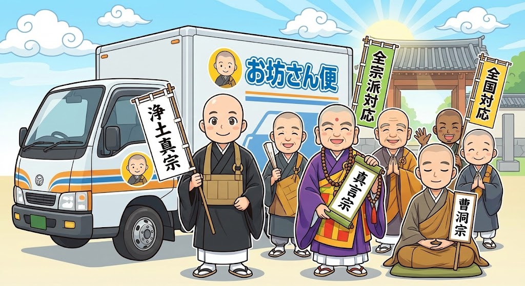 浄土真宗や真言宗に曹洞宗とお坊さん便の宗派対応