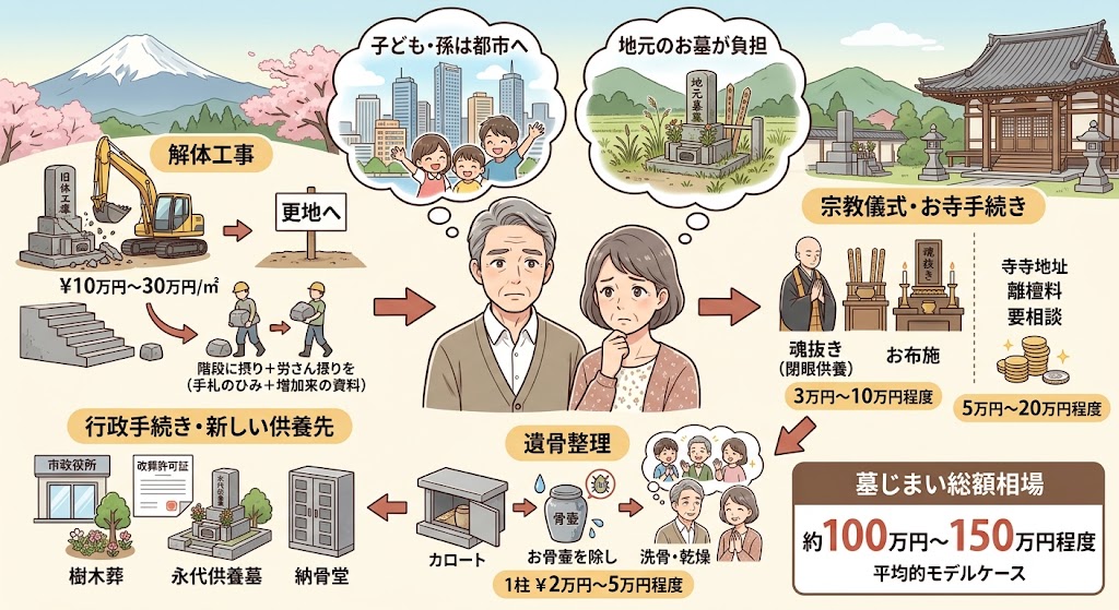 将来の墓じまいにかかる費用の相場