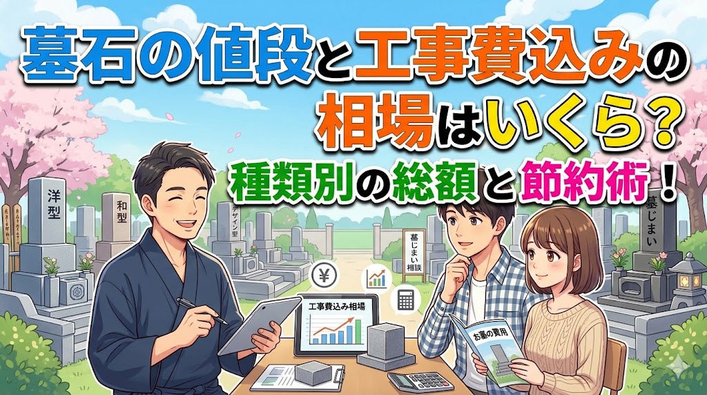墓石の値段と工事費込みの相場はいくら？種類別の総額と節約術！